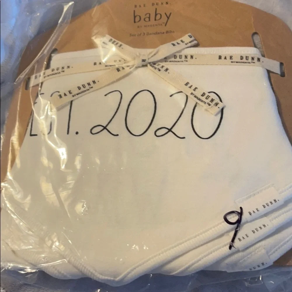 Rae Dunn Bandana Style Baby Bibs 100% Cotton